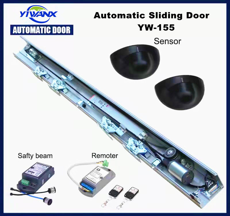 Operatore automatico di porte scorrevoli telescopiche a 24 V per porte in vetro a cornice