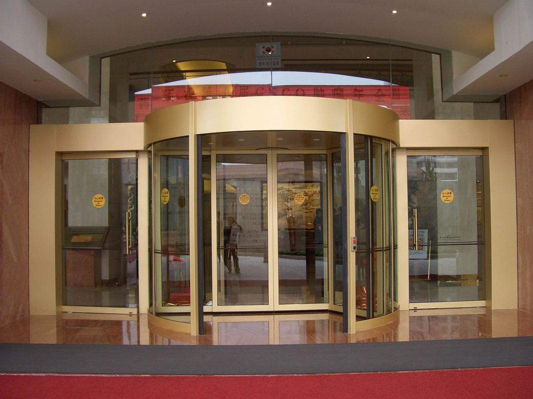 Porta girevole automatica a due ali per grandi edifici commerciali dall'aspetto nobile