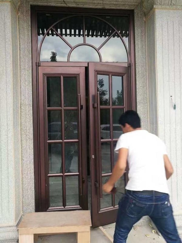OEM UPVC inossidabile stell alluminio doppio swing porte kfc porta 1,2 mm di spessore