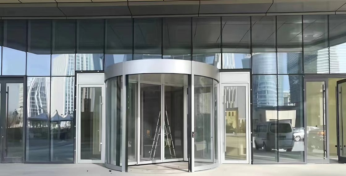 Restaurante commerciale porta vetraria rotante a doppia oscillazione